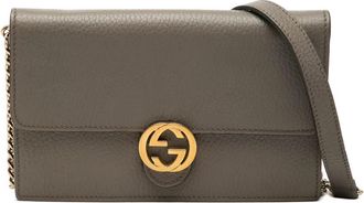 Gucci Pre-owned Gucci Dollar Calfskin Interlocking G Wallet on Chain Ladies 92H1RGDKZT0F76MV
