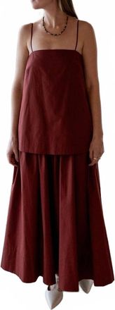 House of Dagmar Cotton Strap Maxi Dress In Red