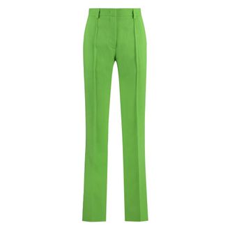 Msgm Msgm, Dames, Broeken, Groen, Maat: 2XS Viscose