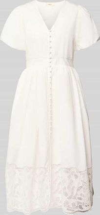 Suncoo Midikleid mit Loch-Stickerei Modell Cecily in Weiss, Gr&ouml;&szlig;e XL