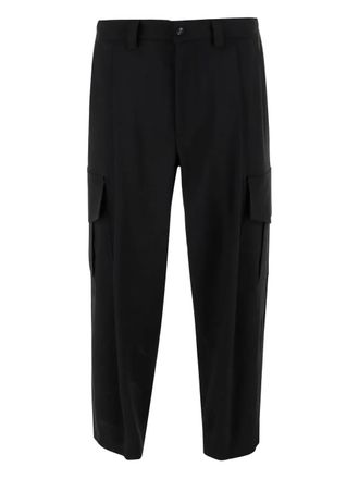 Giorgio Armani multi-pocket cargo pants - men - Wool - 54 - Black