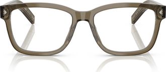 Prada 56mm Rectangular Optical Glasses in Transparent Brown /Demo Lens at Nordstrom