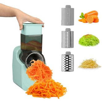 OEM Cortador De Verduras El&eacute;ctrico Multifuncional Con Tolva Grande, Giratorio Con 3 Cuchillas, Modelo Enchufable Con Interfaz Usb, Apto Para Cortar Verdur