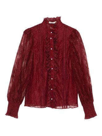 Alice & Olivia lace-detail blouse - Red