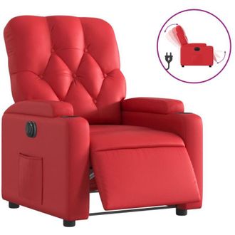 vidaXL Vidaxl - Sill&oacute;n Reclinable El&eacute;ctrico De Cuero Sint&eacute;tico Rojo