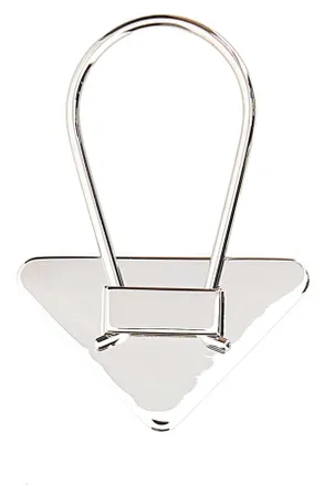 Prada Mens Black Metal Key Ring Nero Portachiavi Keychains