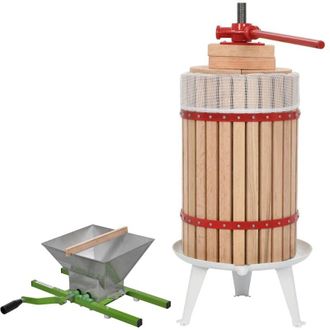 vidaXL Conjunto De Prensa Y Trituradora De Frutas Y Vinos 2 Piezas Vidaxl