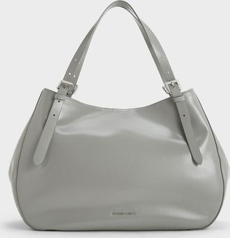 Charles & Keith Buckle-Strap Slouchy Tote Bag
