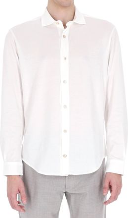 Eleventy White Cotton Jersey Casual Shirt