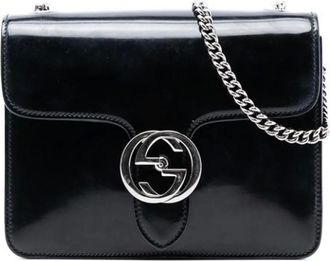 Gucci Pre-owned Shoulder Bags, female, Black, Size: ONE SIZE Pre-owned Vintage Leather Shoulder Bag