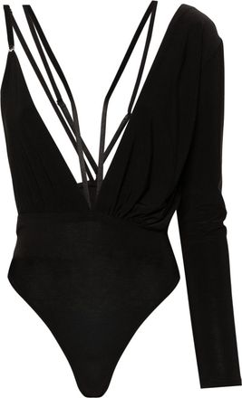 Alchemy x Lia Aram V-neck strapped bodysuit - women - Elastane/Polyester - L - Black