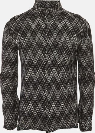 Missoni Monochrome Geometric Pattern Knit Long Sleeve Shirt