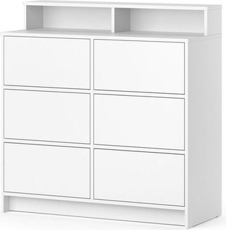 Vicco Cassettiera per camera da letto Naara, Bianco, 98.6 x 100.6 cm