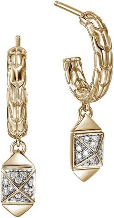 John Hardy Icon Stud Diamond Hoop Earrings in Gold at Nordstrom