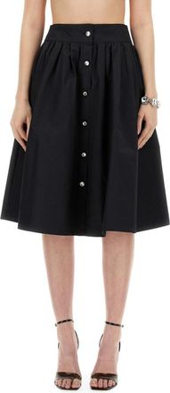 Moschino Black Solid Midi Skirt