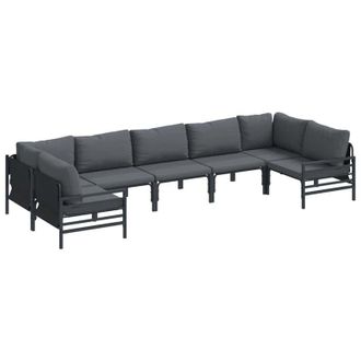 vidaXL Conjunto De Sof&aacute; De Jard&iacute;n 7 Pcs Antracita Acero Vidaxl