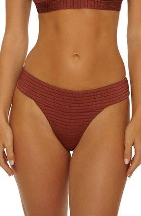 Isabella Rose Taylor Maza Maui Banded Bikini Bottoms in Chestnut at Nordstrom, Size Medium