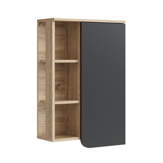 Vicco Armario De Ba&ntilde;o Karen, Antracita, 50 X 75 Cm Con Puerta Y Compartimentos Abiertos