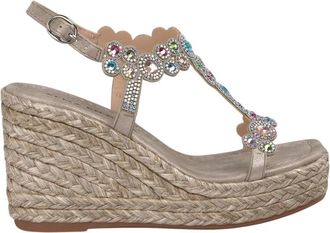 Alma En Pena Alma EN Pena, Schoenen, Dames, Geel, 37 EU, Hoge sleehak met kralen