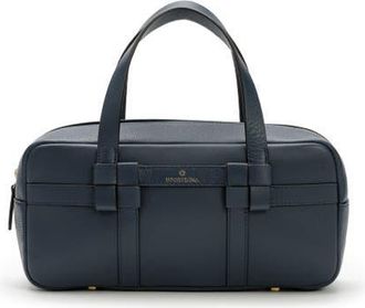 La Portegna Bibi Leather Bag With Shoulder Strap And Iconic Knots in Navy at Nordstrom