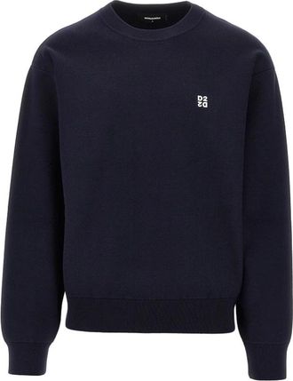 Dsquared2 Pullover in maglia Metal D2 Upside Down - - Sweatshirts & Hoodies - Uomo - Blu - XL