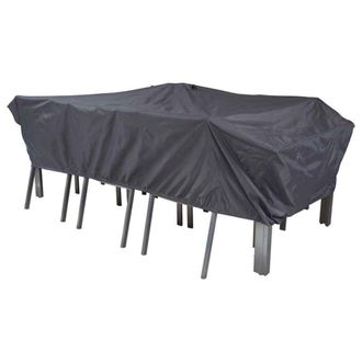 ED&Egrave;N JARD&Iacute; Funda para mesa de exterior, poli&eacute;ster 180 gr, color gris, 240x130x60