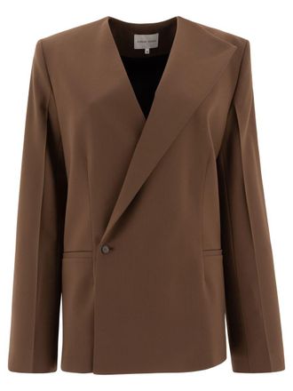 Loulou Studio Asymmetrical Wool Twill Blazer