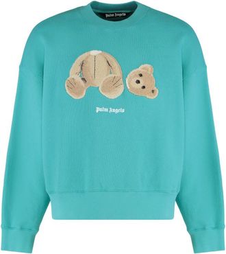 Palm Angels Green Graphic Crew Neck Sweatshirt
