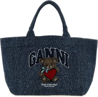 Ganni Blue Bear Medium Tote