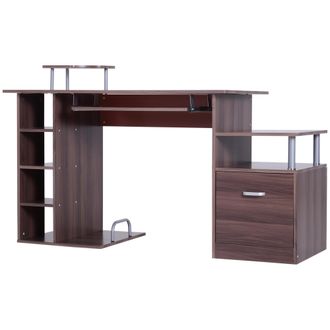 HOMCOM Scrivania Per Pc Da Ufficio E Camera Con Scaffale E Cassetto In Legno - Homcom