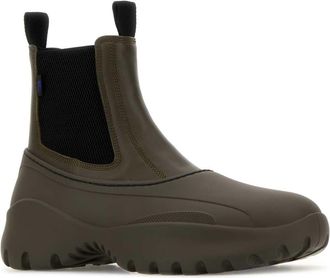 Burberry Mens Scoot Chelsea Boot Green Leather Rubber