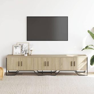 Berkfield Home TV Cabinet Sonoma Oak 180x34x41 cm Engineered Wood in Light Oak | Size: 180 x 34 x 41 cm