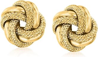 Ross-Simons Italian 18kt Yellow Gold Love Knot Earrings