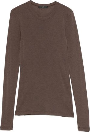 Róhe Top girocollo a maniche lunghe - Marrone