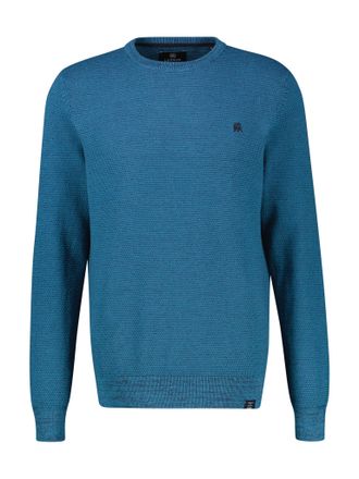 Lerros Strickpullover LERROS, Herren, Gr. XXL, swedish blau, Strick, Obermaterial: 100% Baumwolle, unifarben, regular fit normal, Rundhals, Rippb&uuml;ndchen, Pul