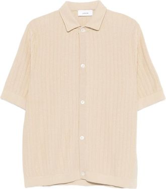 Lardini Katoenen T-shirt met Korte Mouwen - Heren - Vesten - Beige - M - Katoen - Truien & Vesten