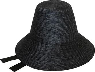 Brunna.Co The Meg Jute Straw Hat in Black at Nordstrom, Size Medium