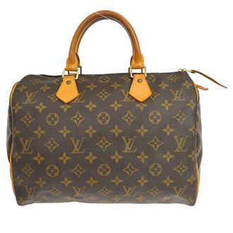 Louis Vuitton Speedy Handbag Monogram Canvas Brown Canvas Handbag (Pre-Owned)
