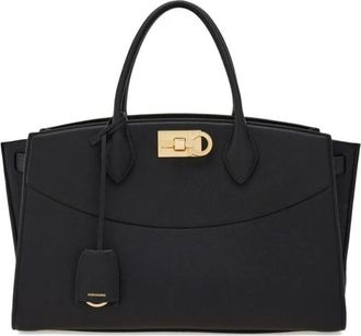 Ferragamo Black Studio Tote