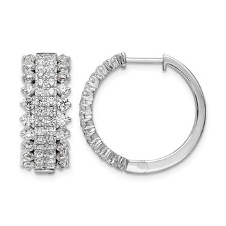Diamond2Deal 14K White Gold 2.5 ct Lab Grown Diamond Hinged Hoop Earrings VS Clarity, G-H Color