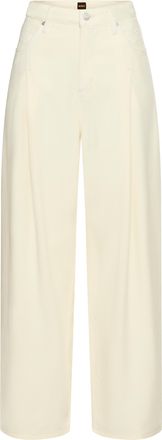 HUGO BOSS Loose-fit-Jeans »Slouchy Pleated Mid Rise Premium Damenmode« BOSS ORANGE DENIM, mit Bundfalten