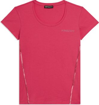 Freddy T-shirt Manica Corta con Logo FREDDY e Inserti Elastici