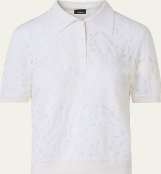 Akris Whitecaps Jacquard Short-Sleeve Polo Shirt