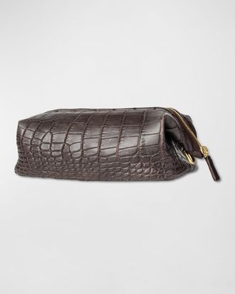 Abas Men & apos;s Alligator Travel Toiletry Bag