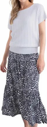 Marble Scotland Short Sleeve Knit Top In White