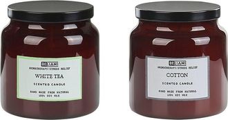 Beliani Conjunto De 2 Velas Arom&aacute;ticas 100% Cera De Soja Mecha De Algod&oacute;n Vidrio Fragancia Fresca T&eacute; Blanco/algod&oacute;n Absolute Alchemy
