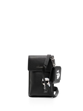 Karl Lagerfeld Kikonik 20 leren buidel - Zwart