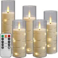 OEM Vela Led Con Guirnalda De Luces, Vela A Pilas Con Mando A Distancia Y Temporizador De 24 Horas, Vela Sin Llama Para Decoraci&oacute;n Del Hogar (blanco Marfi