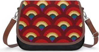 Generic Rainbow Pattern Glitter Fashion Womens Crossbody Bags Novelty Handbag Shoulder Bag Purse