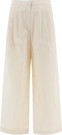 The Loom Broeken, Dames, Wit, S, Katoen, Relaxte Wijde Broek